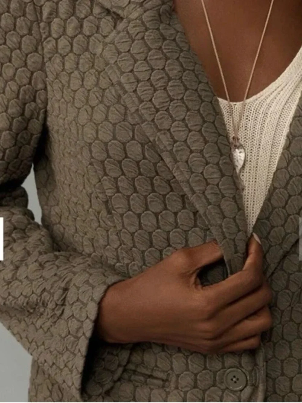 ANTHROPOLOGIE PORRIDGE Textured Single Button Jacket Size M